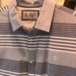 Penguin chambray striped button up